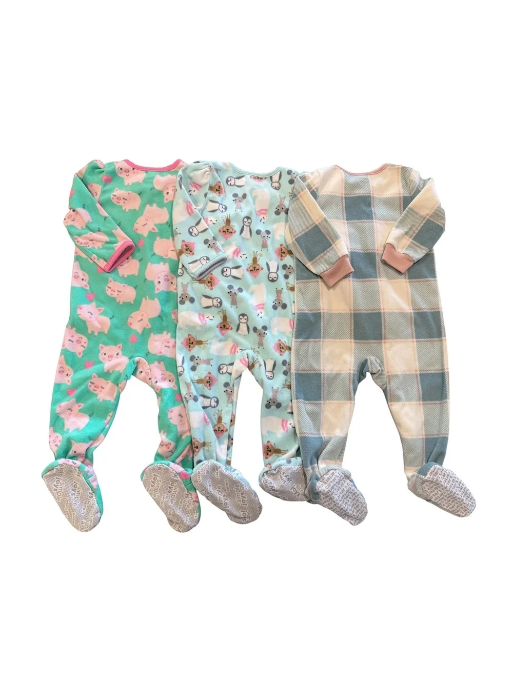 18m Carter's Simple Joys Set Baby Footed Pajamas, 18 Months, Multi-Color Fleece